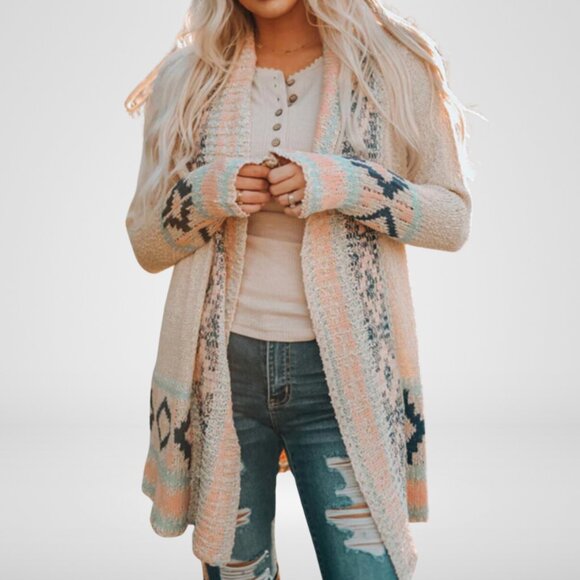 NWT - Aztec Print Open Front Cardigan - Picture 2 of 5